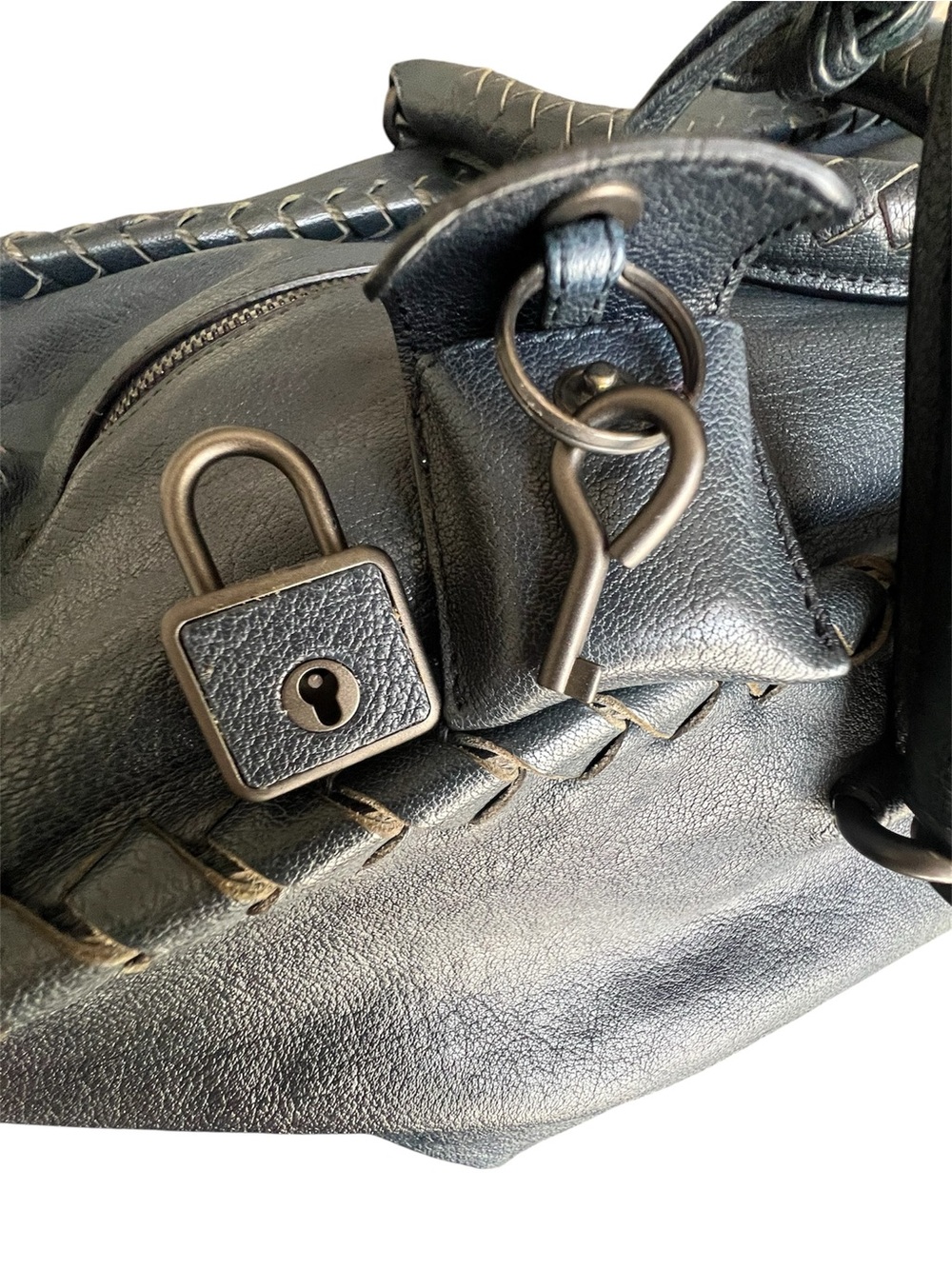 Bottega Veneta dark blue Large Brick Cervo Top Handle Bag - Picture 6 of 16